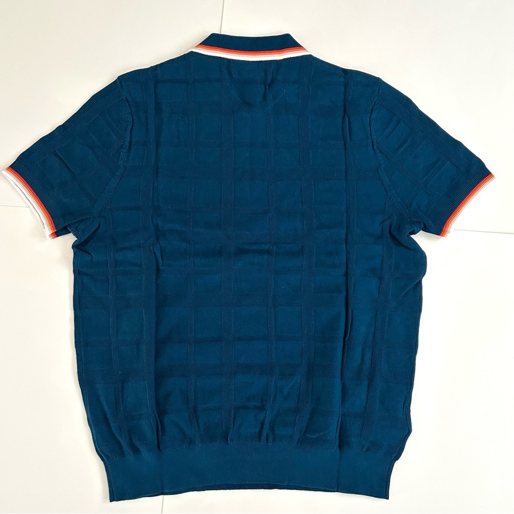 (NWT) Original Penguin Tonal Check Quarter Zip Sweater Polo - Size L - Picture 7 of 11